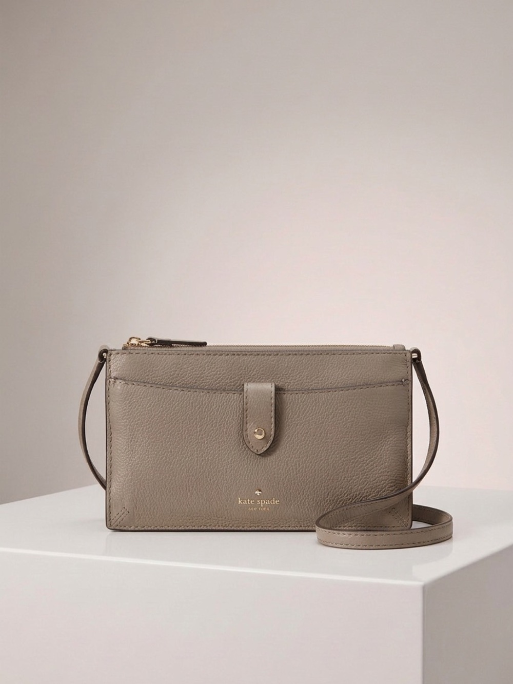 Kate Spade Taupe Leather Crossbody Bag